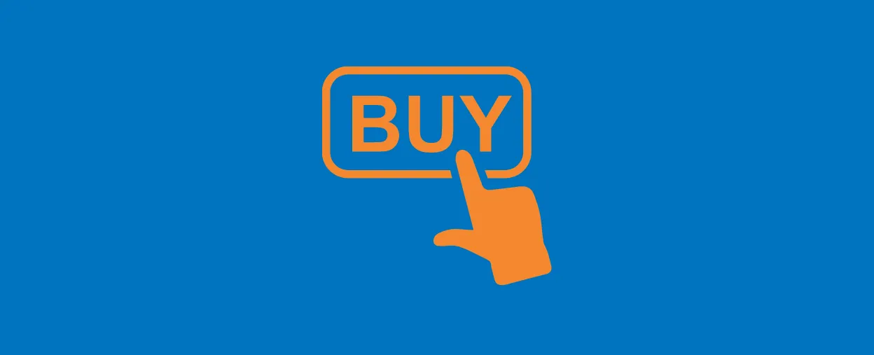 Pictogramă: cursor apăsând un buton „Buy”