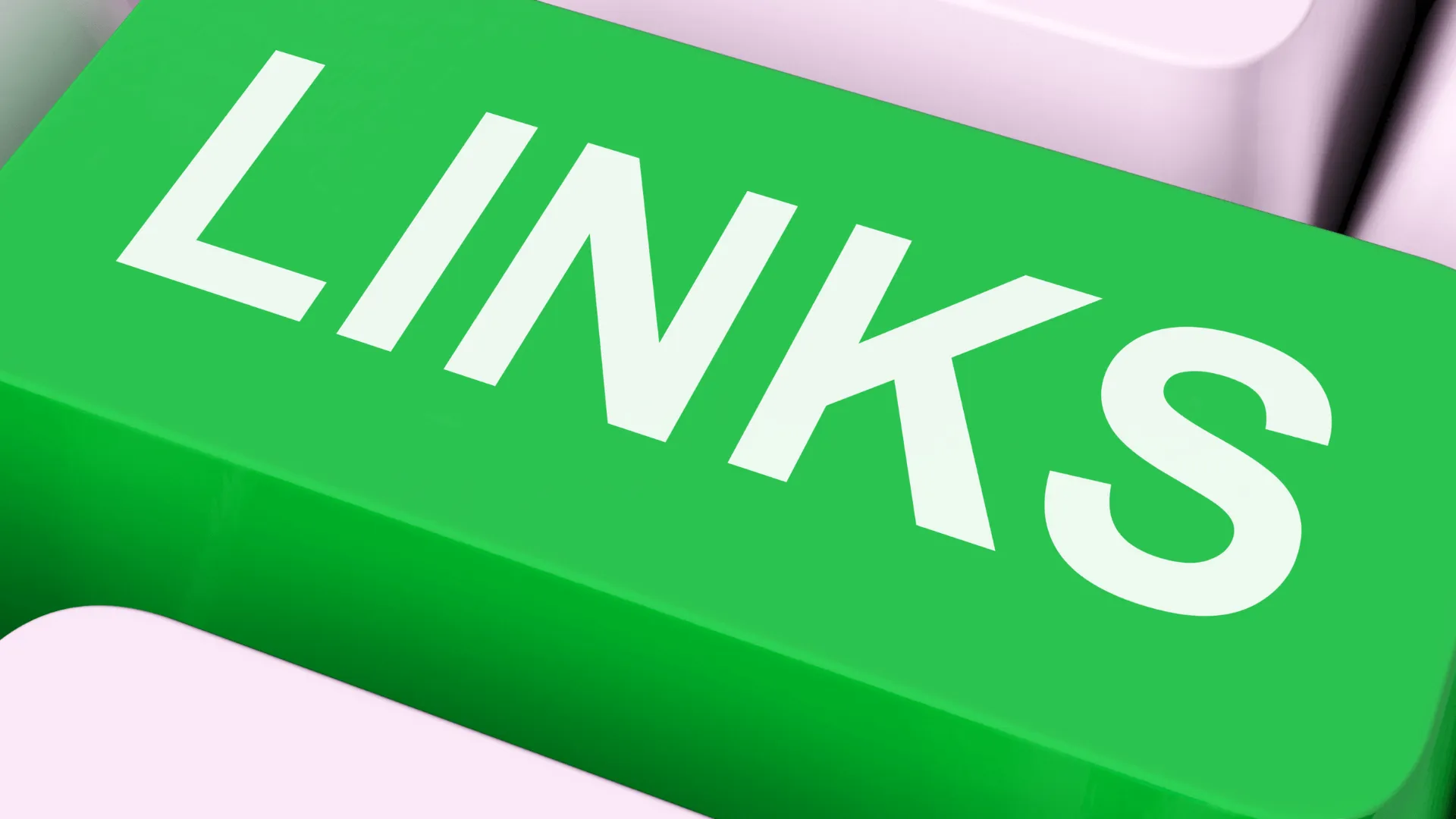 Tastă verde cu textul „Links”