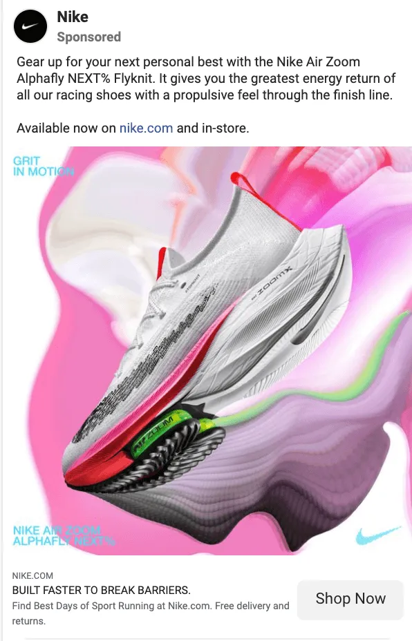 reclama facebook imagine nike