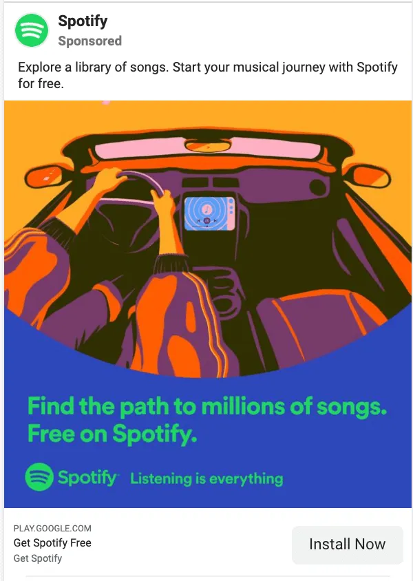 reclama facebook imagine spotify