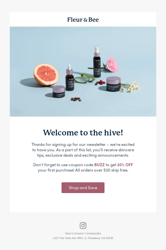 welcome mail call to action